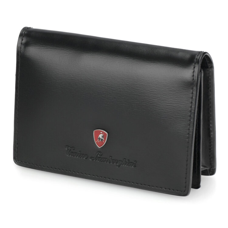 Визитница Tonino Lamborghini Prestige Black, 10.7х7.2 см, натуральная кожа.
