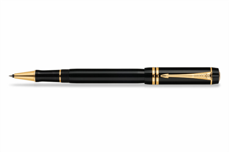 Ручка-роллер Parker Duofold International Black Gold Plated (PR 010322/40)