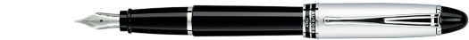 Перьевая ручка Aurora Ipsilon Black Resin Chrome Cap Chrome Plated Trim (AU B11-CM)