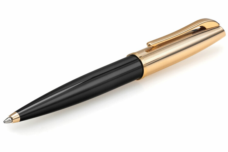 Шариковая ручка Aurora Style Black Resin Barrel Gold Plated Cap (AU E38-P)
