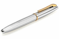 Ручка-роллер Aurora Style Chrome Plated Barrel and Cap Gold Plated Trim (AU E74)