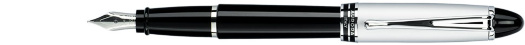 Перьевая ручка Aurora Ipsilon Black Resin Chrome Cap Chrome Plated Trim (AU B11/C*),(AU B11-CM)