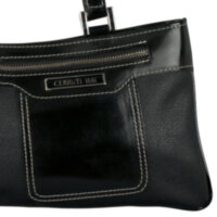 Сумка Cerruti Patent Black, 3х16 см, натуральная кожа, черный.