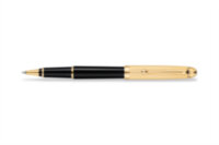 Ручка-роллер Aurora Ottantotto Black Barrel Gold Plated Cap Streaked Pattern GP (AU 871)