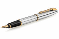 Перьевая ручка Aurora Style Chrome Plated Barrel and Cap Gold Plated Trim (AU E14*),(AU E14-M)