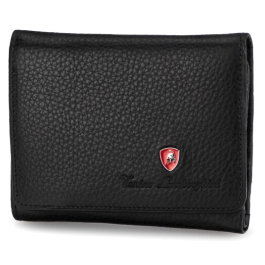 Кошелек Tonino Lamborghini Sport Elegance Black, 12х10.5 см, кожа.