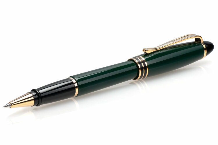 Ручка-роллер Aurora Ipsilon Green Resin Gold Plated Trim (AU B71-V)