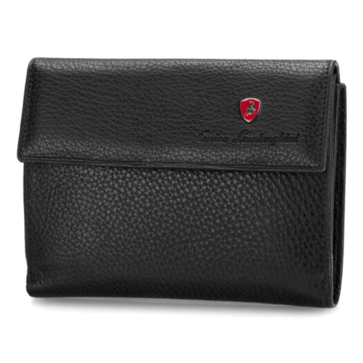Кошелек Tonino Lamborghini Sport Elegance Black, 15.2х11.5 см, кожа.