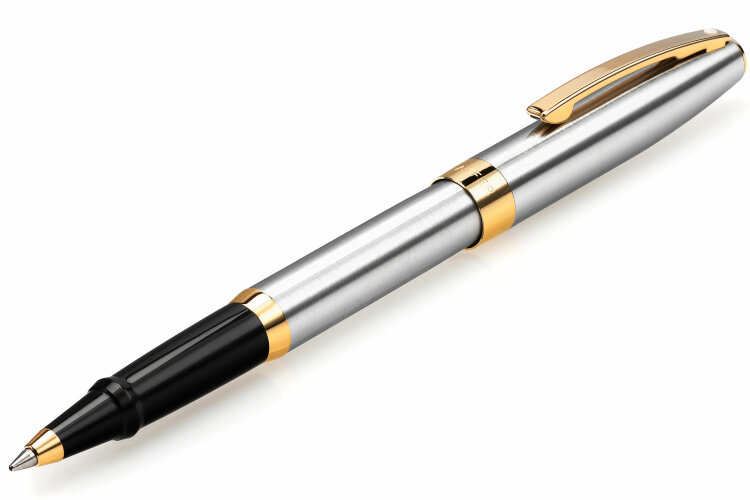 Ручка-роллер Sheaffer Sagaris Brushed Chrome Gold Tone Trim (SH E1947351)