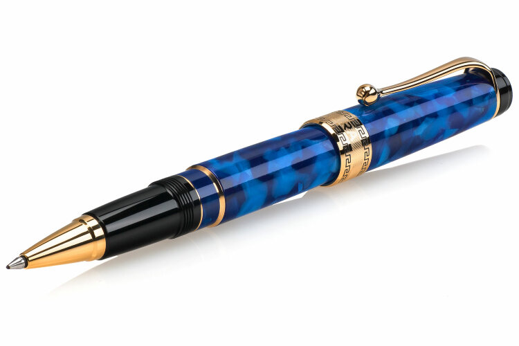Ручка-роллер Aurora Optima Variegated Blue Gold Plated Trim (AU 975-BA)