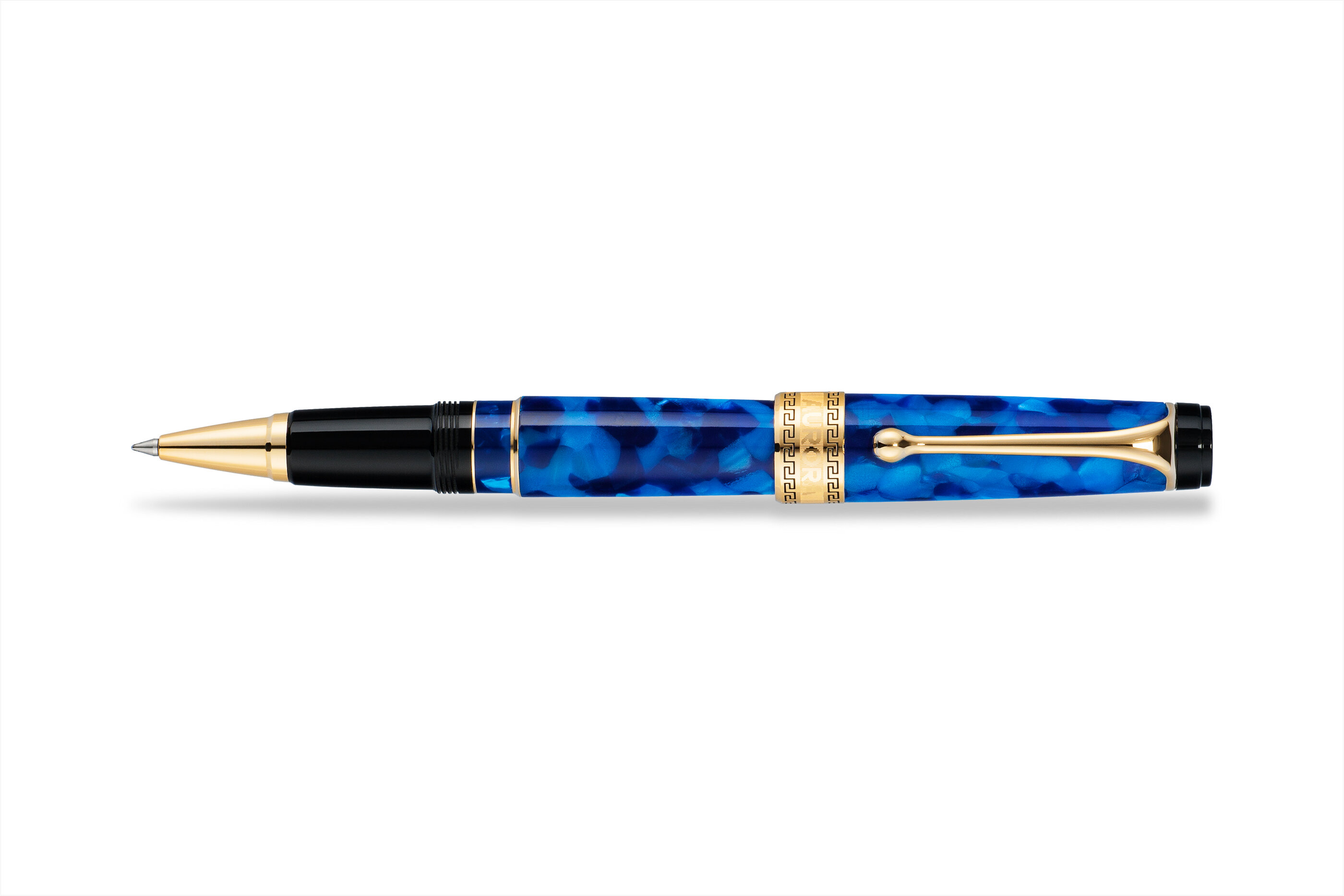 AU 975-BA | Ручка-роллер Aurora Optima Variegated Blue Gold Plated Trim  купить по выгодной цене