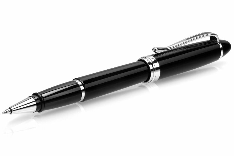 Ручка-роллер Aurora Ipsilon Deluxe Black Barrel Chrome Plated Trim (AU B72-C)