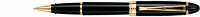 Ручка-роллер Aurora Ipsilon Deluxe Black Barrel Gold Plated Trim (AU B72-N)