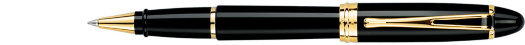 Ручка-роллер Aurora Ipsilon Deluxe Black Barrel Gold Plated Trim (AU B72-N)